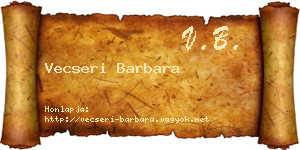 Vecseri Barbara névjegykártya